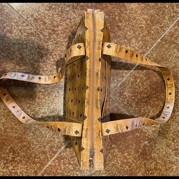 MCM Vintage Visetos Monogran Cognac Large Shopper Tote Carryall Shoulder Bag. - Picture 9 of 11